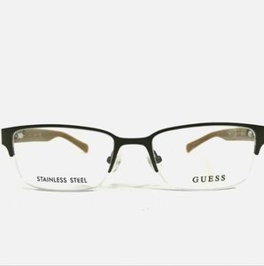 Guess GU1911 049 Eyeglasses Frames Brown Rectangular Half Rim 52-18-140